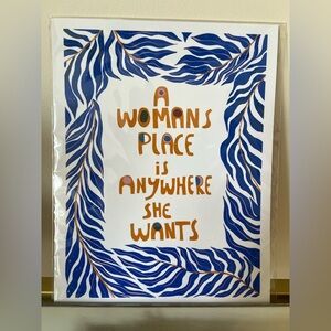Inspirational Art Print with Blue and Orange Design